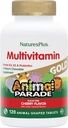 NaturesPlus Animal Parade Gold Children's Chewable Multivitamin - Natural Cherry Flavor - 120 בעלי חיים Shaped-Tablets, Pack of 2 - עם ויטמין D3, K2 & Probiotics - 120 המשרתות הכוללות