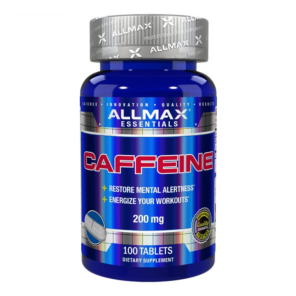 ALLMAX Caffeine - 100 Tablets - Increases Mental Alertness, Focus & Energy - Vegan - 100 Servings