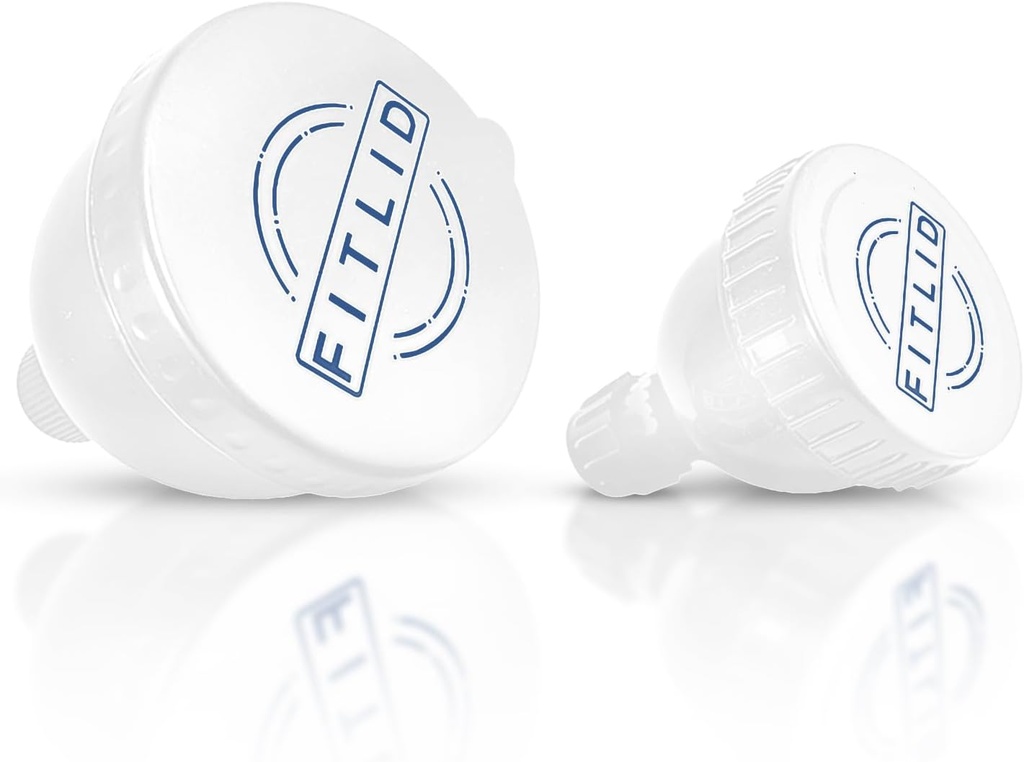 Piccole e grandi 2-Pack Portable Protein Supplement Funnels, Grande per Pre-Workout, BCAA's e Protein Powder. Facile & Mess Contenitore gratuito per allenamento, viaggio, andare, fitness, WOD. (Bianco e blu)