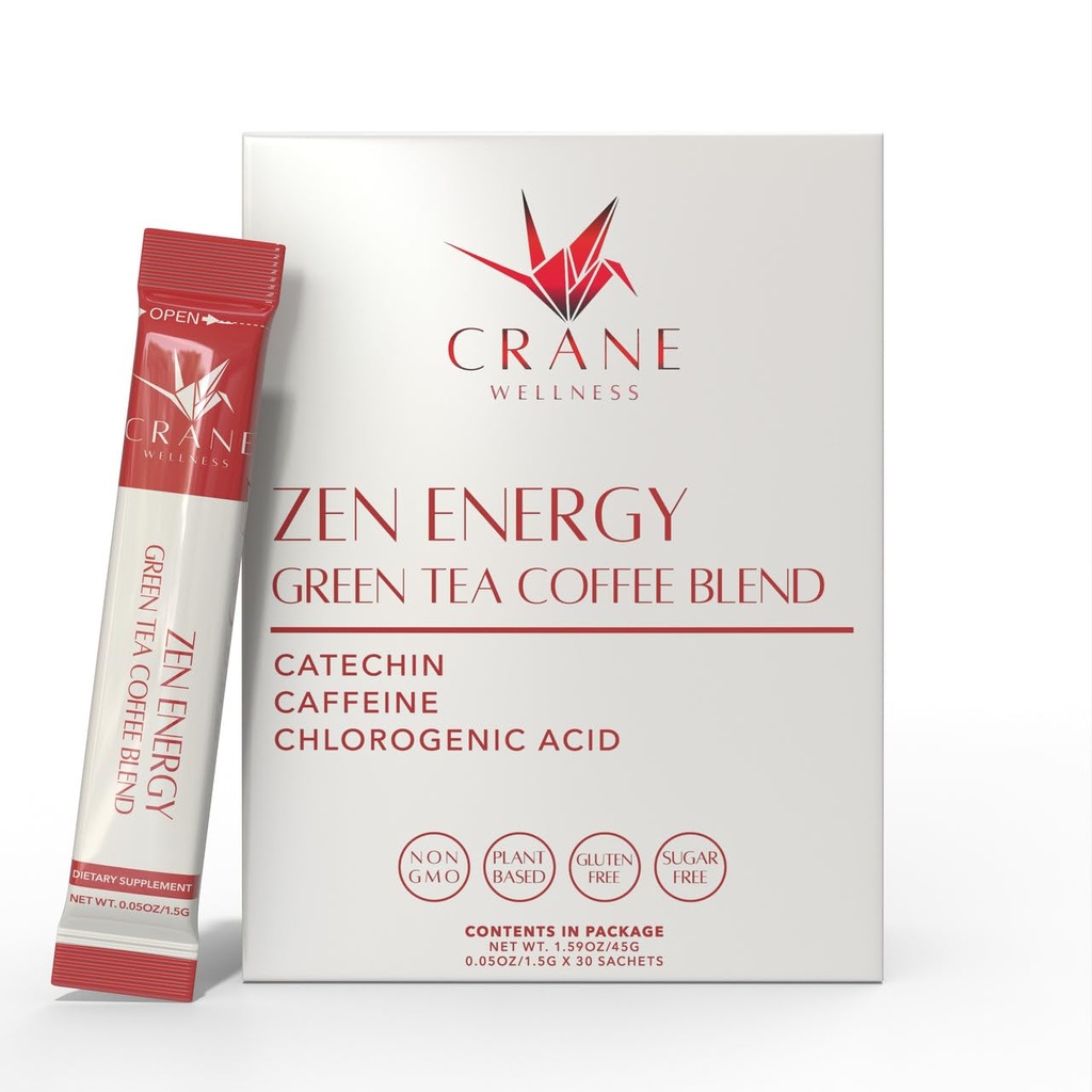 ZEN ENERGY GREEN TEA И КАФЕ BLEND - Произведено в Япония, Non-Gmo  горно 30 Индивидуални сачета .