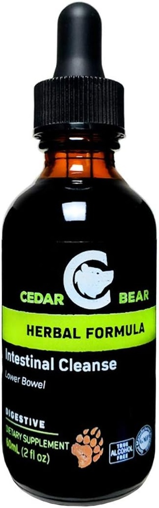 Cedar Bear Intestinal Bir Sıvı Herbal Supplement Bu Moderates The Environment of The Digestive System, Allowing Beneficial Flora to Flourish 2 Fl Oz Oz