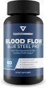 Blood Flow Blue Steel Pro - הקפסולות הזרמת הדם הטובות ביותר שלנו - תוספי אבקה בריאים של Blood Flow - Whole Body Flow Support - Blood Circulation for Men Circulation Support