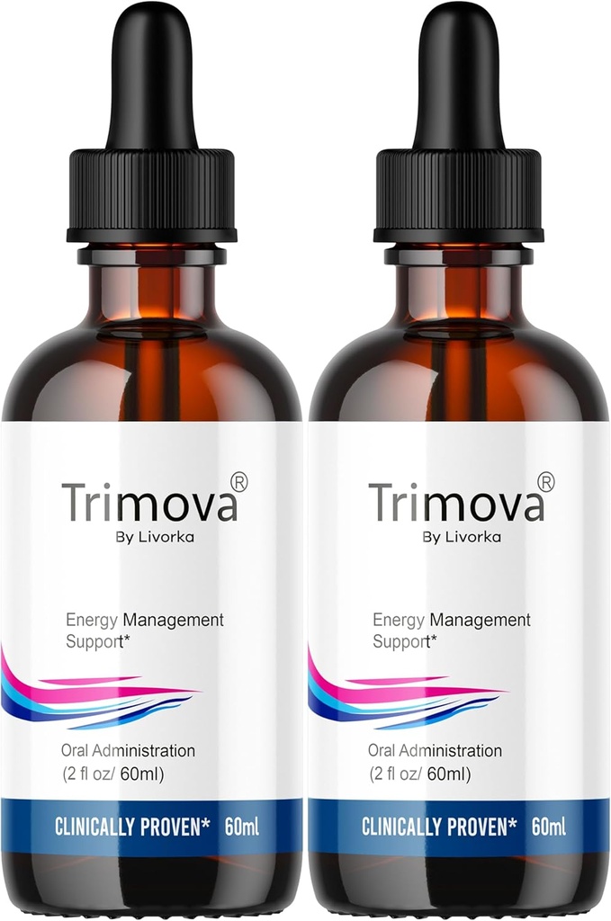 LIVORKA Trimova Metabolic Support Liquid Drops, Avancerad Formel - Pack med 2 flaskor (60 dagars leverans)