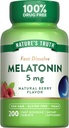 Nature 's Truth Melonatin 5mg Quast Dissolve Tablet 126; 200 Count 124; Natural Berry Flavor 124; Vegan, Non-GMO & Gluten Free Supplemen