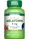 Nature's Truth Melatonin 5mg Fast Dissolve Tablets | 200 Count | Natural Berry Flavor | Vegan, Non-GMO & Gluten Free Supplement