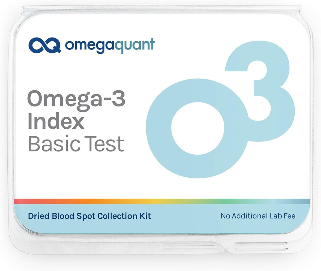 OmegaQuant Omega-3 색인 기초 - 혈액 가정 장비의 1개의 하락을 가진 본래 Omega-3 혈액 시험 장비는, 혈액 수집 장비를 포함합니다 | 1 Omega-3 시험 장비