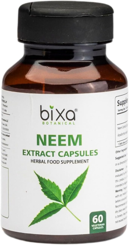 bixa BOTANICAL Neem 잎 추출물 Ayurvedic 자연적인 초본 보충교재 (60의 조사 1)의 포장)
