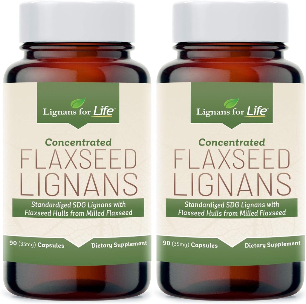 Lignans for Life Flaxser Lignans for Dogs + SDG - Omega 3 Fatty acids, High Fiber Antioxidtes giúp cải thiện Shiny Coat, editorive & Heart Lignans, 35mg, 90 Flax Comsules, 2 Pack