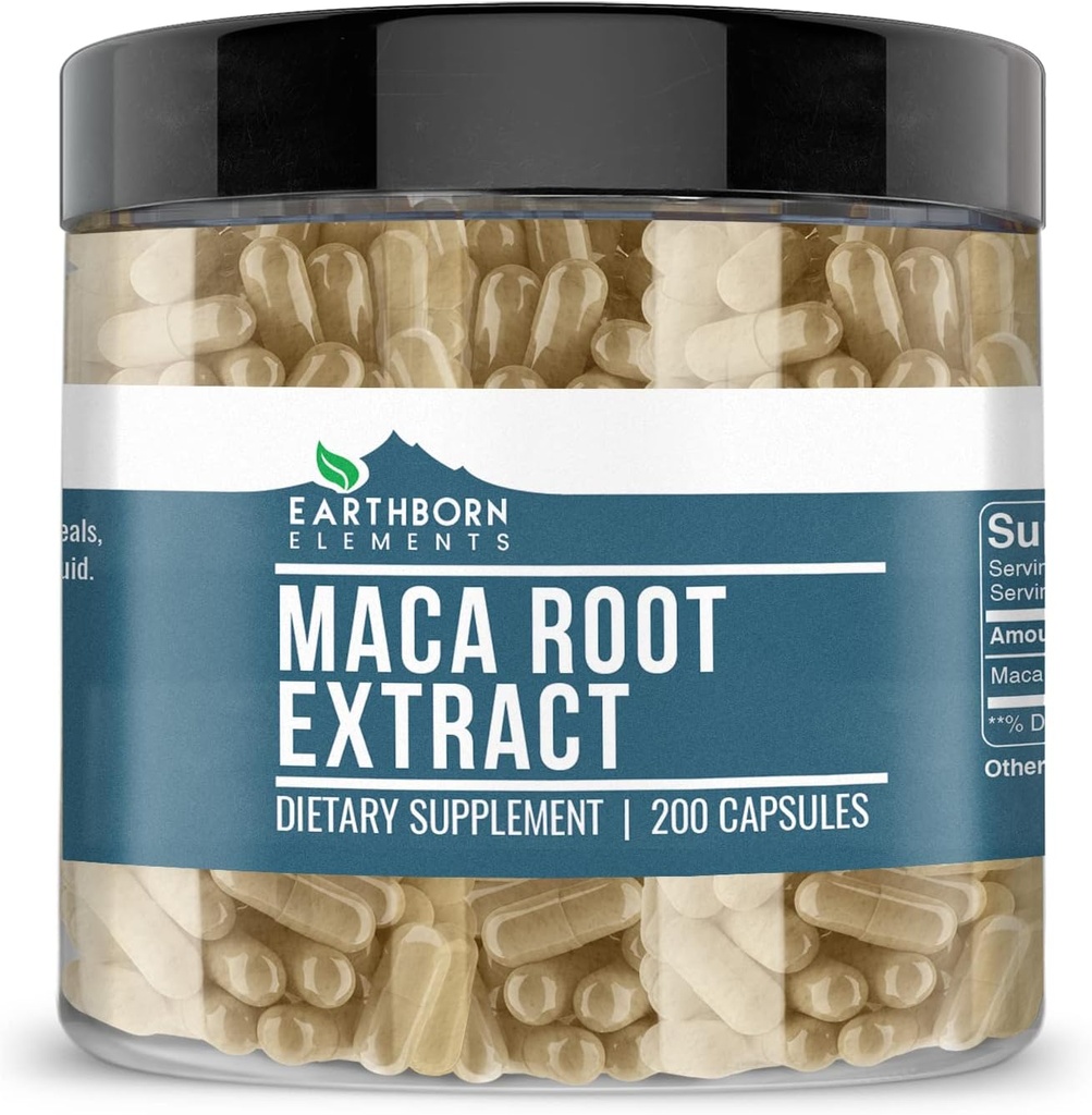 Земельні елементи Maca Root екстракт 200 капсули, Pure & Undiluted, Ні добавки