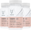 Vitruvin Ubiquinol COQ10 – Coenzyme Q10 Ultra-absorbable, co q 10 Antioxidant Supplement for Vascular and Heart Health, Healthy Skin and Hair, Healthy Aging