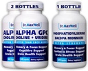 Alpha GPC & Uridine 2X 60 kapslid + fosfatidüülseriin & Bacopa 1x 120 kapslit, 2 kuud tarnimine