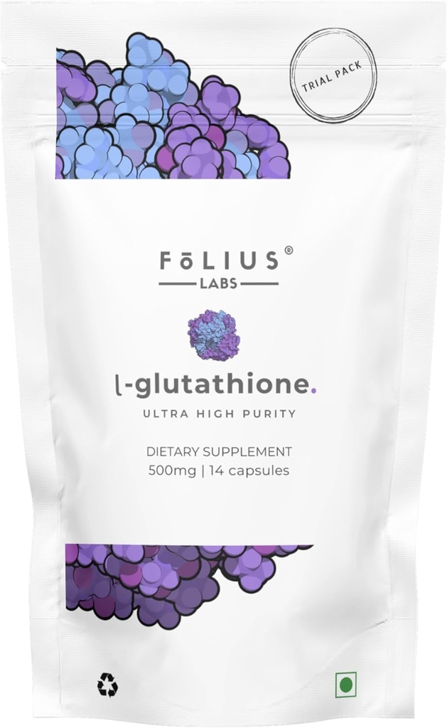 Ultra High Strength L-Glutathione 98% Beilage - 500mg Konzentrierte Formel, Reduzierte L-Glutathione Beilage - (7-Day Trial Pack)