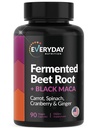 Organic Fermented Beet Root & Black Maca Capsules with Carrot, Spinach, Cranberry & Ginger | Superfood for Energy, Stamina & Wellness | 90 Veggie Capsules | Made in USA