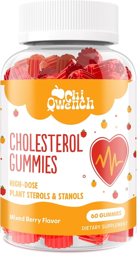 Kolesteroltillskott med 1500 Mg Plant Sterols & Stanols, Cholesterol Support Gummies, kolesterol Komplex Gummies, underhåller normala nivåer, blandad Berry Flavor, 60 Count