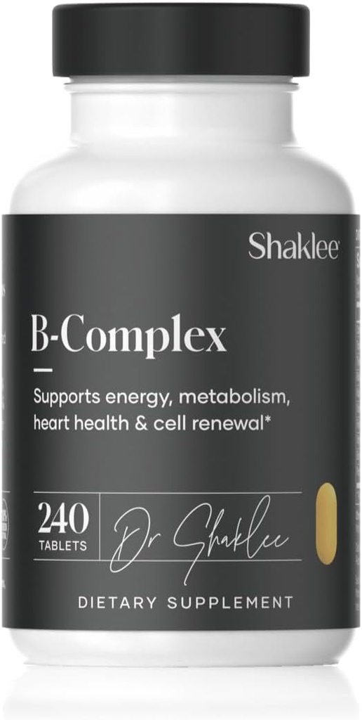 Shaklee - B-Complex - The Ultimate Energy Boost with Patented Bioactivated Biosorption SystemTM - B Vitamins for Enhanced Well-Being - Supports Energy, Cardiovascular, and Brain Health - 240 Tablets