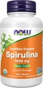 NOW Foods Supplements, Certified Organic, Spirulina 1000 mg (Double Strength), Rich in Beta-Caroteen (Vitamine A) en B-12 met van nature voorkomende GLA , 120 tabletten