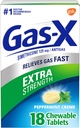 Gas- X Extra Strength Chewable Gas Relief Tablets with Simethicone 125 mg, Pepermint Creme - 18 Count