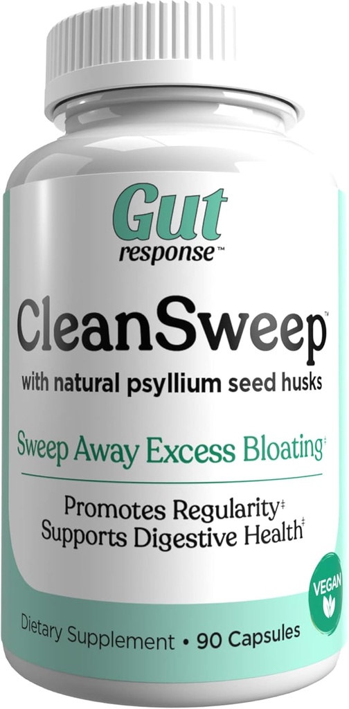 CleanSweep Capsules,支持健康碗运动,消化健康支持,促进规律性,天然肽种子胡斯克,每日纤维补品,90 Capsules,90服务