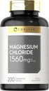 Carlyle - Magnesio cloruro | 1560mg | 200 compresse | Cloruro de Magnesio Supplemento | Vegetariano, Non OGM e Gluten Free Formula