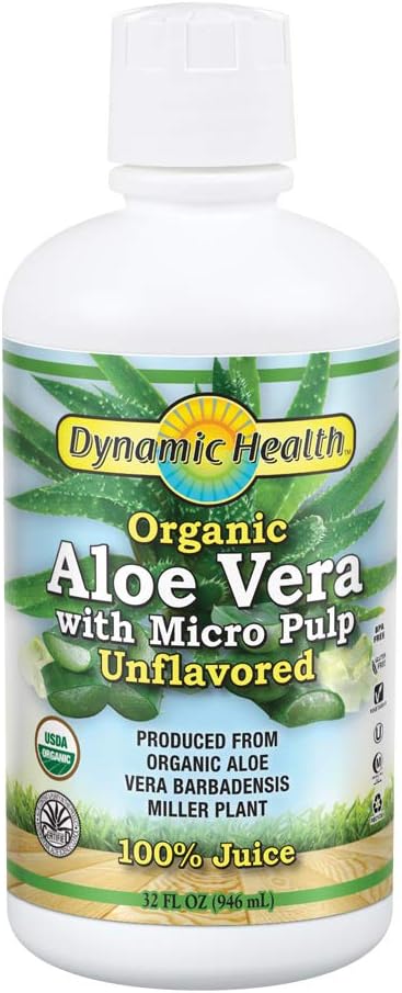 University Organic Aleo Vara Guz w/ Micro Pulp, Unflavored | no solus, Plutember, สีหวาน, no Gluten หรือ BPA | 32oz, 8 Server
