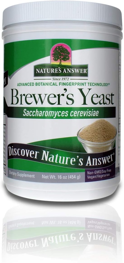 Nature's Answer Brewer's Yeast Powder, Rich Source of Amino Acids, B-Complex Vitamins, Minerals, & Protein - Natural, Unflavored, and Unsweetened - Dairy Free, Vegetarian/Vegan