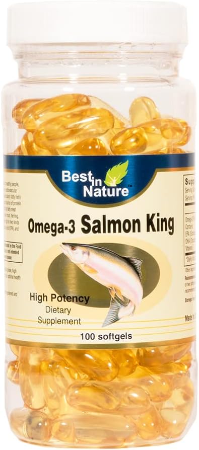 Omega-3 Salmon King Fish Oil 1000 mg 100softgels - yüksek Potency EPA /DHA. Omega-3 Fatty asitleri