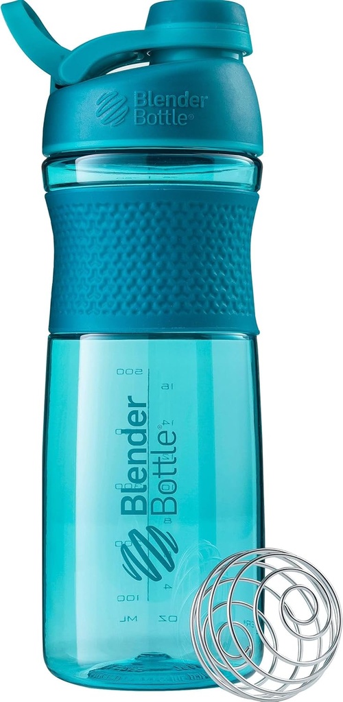 BlenderBottle SportMixer シェーカー ボトル パーフェクト のために プロテインシェイクスアンドプレワークアウト, 28-Ounce, Teal