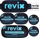 REVIX Ice Packs for Injuries Reusable, 5-Piece Set Hot and Cold Gel Ice Pack for Joints, Muscle, Post-Workout Recovery, Adjustable and Flexible Cooling Pads for Knees, Back, Arms and Neck