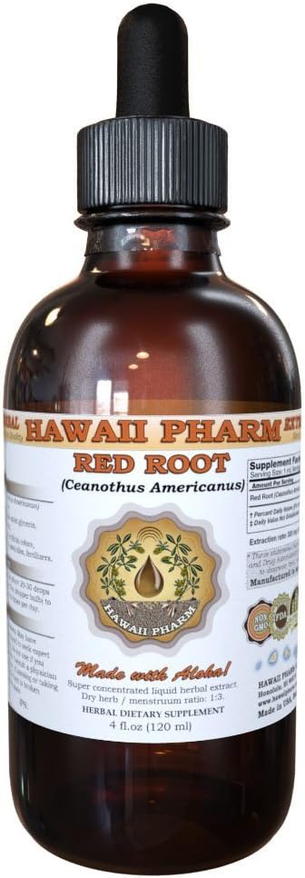 Red Root Liquid Extract, Red Root (Ceanothus Americanus) Tincture, Bylinné doplnky, Hawaii Pharm, Made in USA, 2 fl.oz