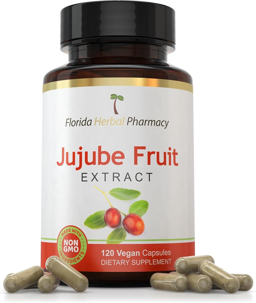 Florida Herbal Pharmacy, Jujube Fruit Extract Supplement Capsules 10:1 (120 kapslar) 500 mg per kapsel, 1000 mg Servering