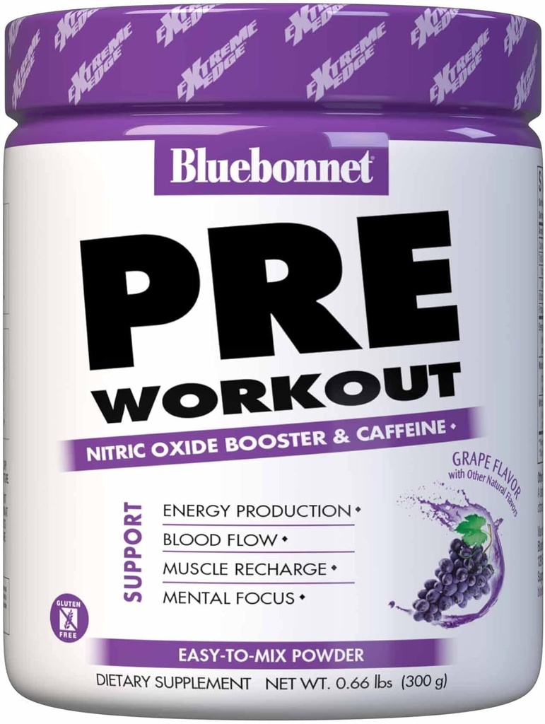 Blue Bobnant Economy Edge Pre out, เพิ่ม Nitric Oxide (ไม่) ระดับ-30 การให้บริการ, Grape Flavor, 10.56 Oz