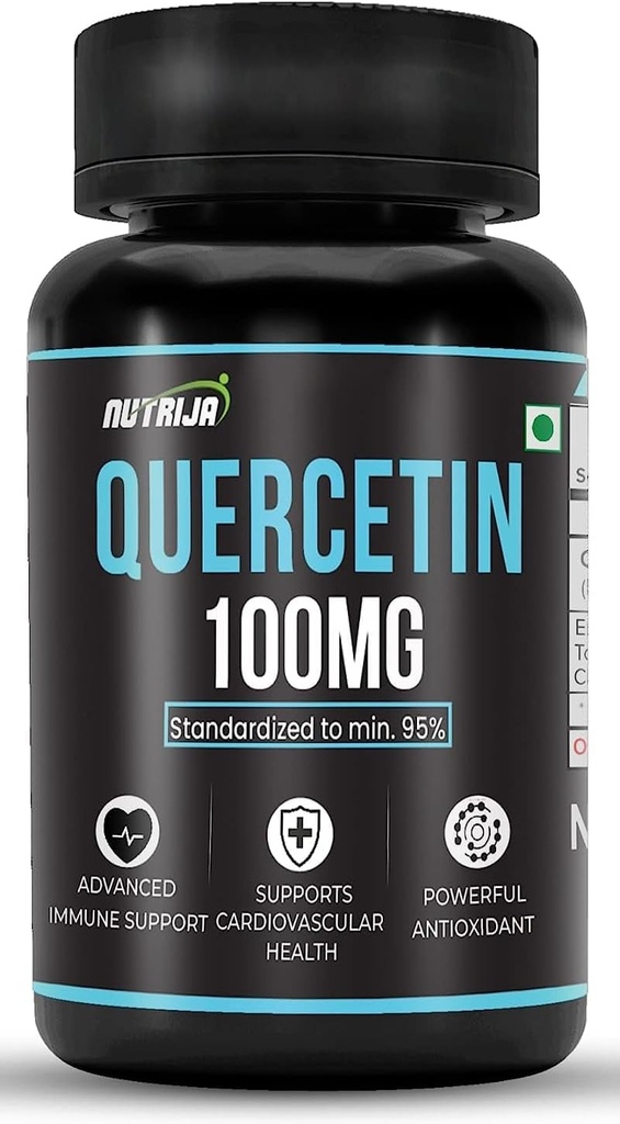 Quercetina 100mg Cápsulas - estandarizadas a 95% | Suplemento altamente purificado e biodispoñible | Natural Bio-flavonoids & Powerful Anti-Oxidantes (30 cápsulas)