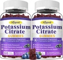 2 Confezione Citrato di potassio Gummies, Supplemento di potassio per la salute del muscolo, Leg Cramp Relief & Electrolyte Balance, Vegan, Non OGM, Gluten-Free, Blueberry Flavor, 120 Count