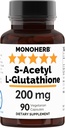MONOHERB S-acetil L-glutations 200 mg - 90 Veģetārās kapsulas