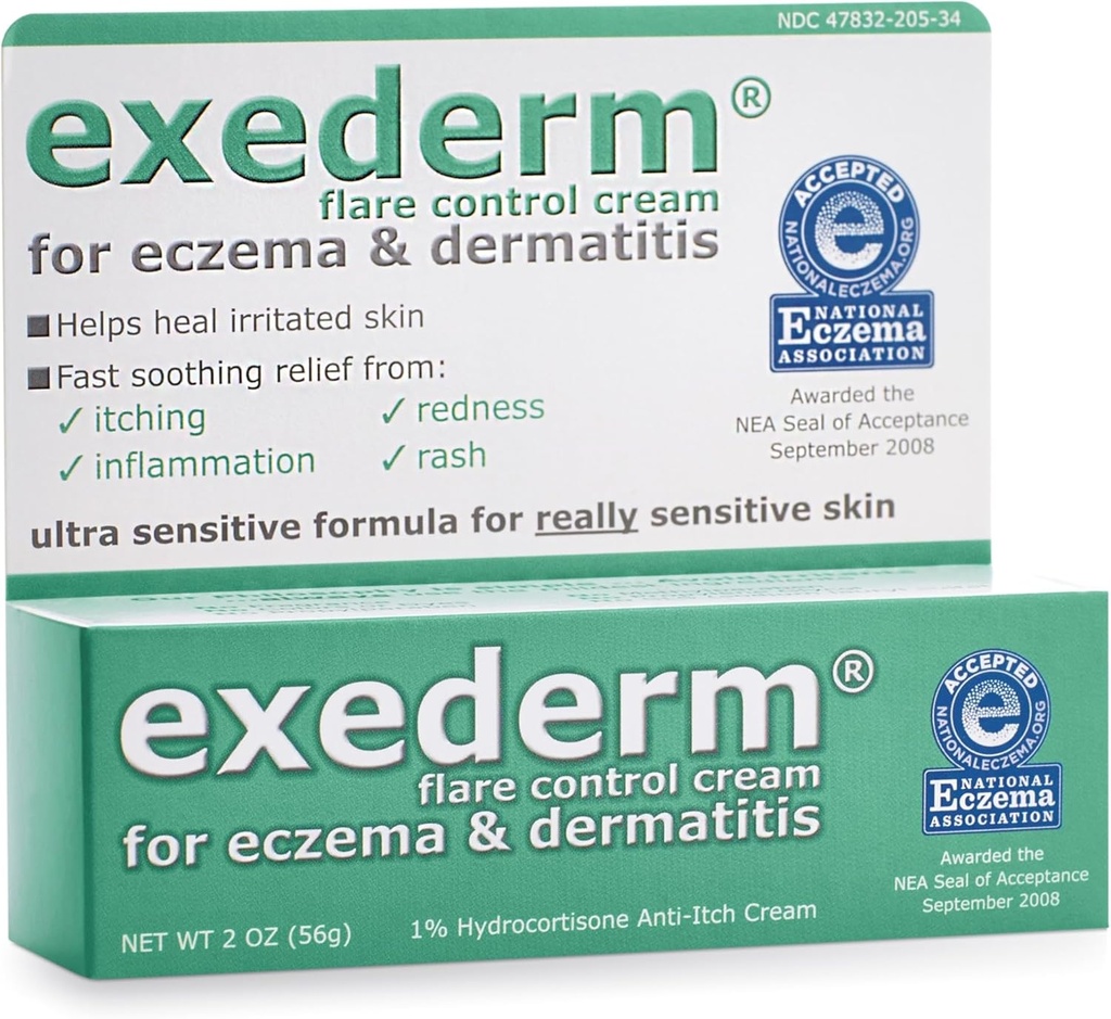 Exederm Krém na kontrolu vzplanutia Ekzém a dermatitída, 2oz