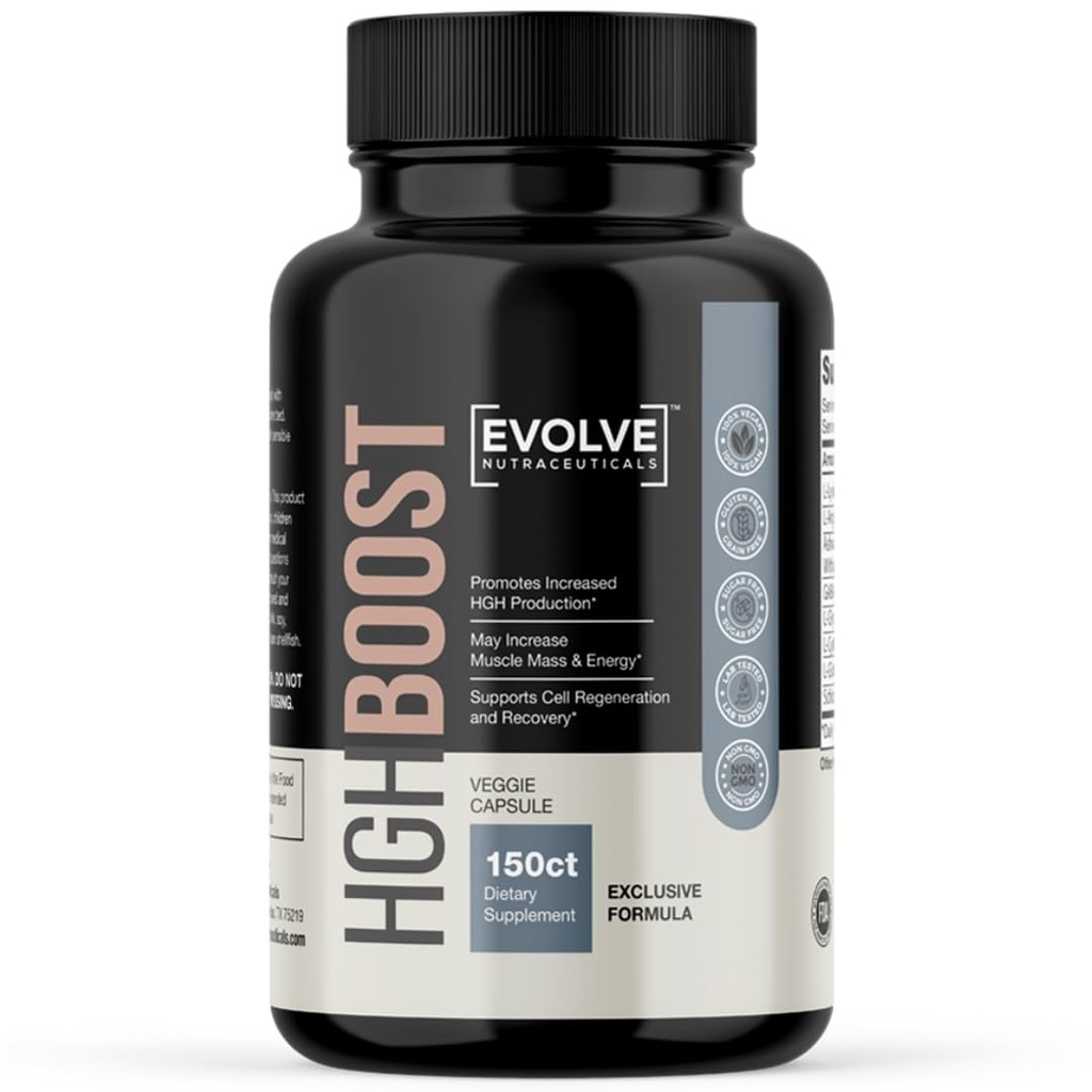 HGH Booster 2X Strength (150 Count) Anti-Aging, Increase Stamina and Energy, Rejuvenate Skin and Hair, L-Lysine HCL, L-Arginine HCL