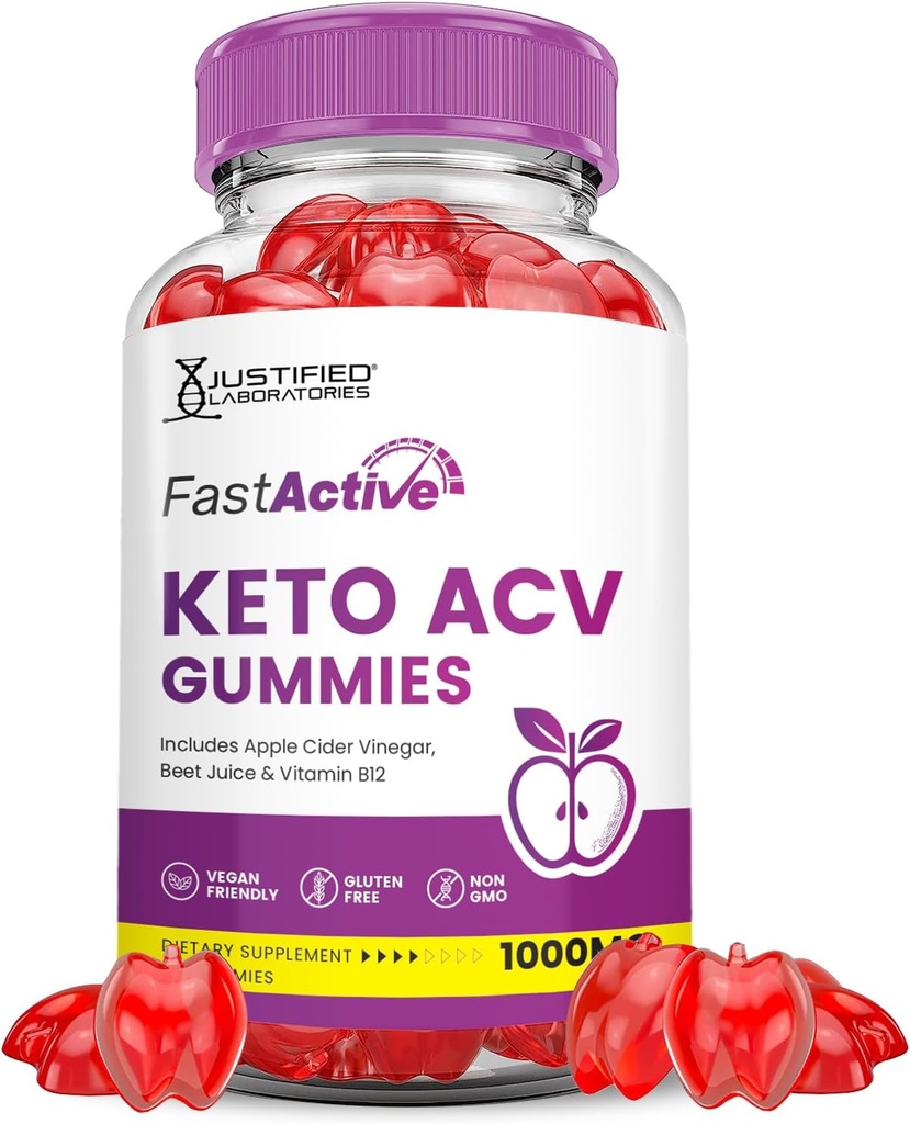 Fummative Keto ACV Gummies Lanjutan Formula 1000MG Fastative Keto Apple Cider Vinegar Formulated dengan Powder Beet Juice B12 Vegan Non GMO 60 Gummys