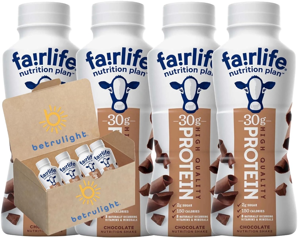 מוכן לשתות חלבון FairLife Shakes | Nutrition Plan Protein Shake | שוקולד, וניל, סטרוברי | Core Power Elite | Fair Life Protein Shakes Variety Pack | 11.5 Fl Oz Pack של 4; כל הזמנה ארוזה באלגנטיות בחתימה של חתומה!
