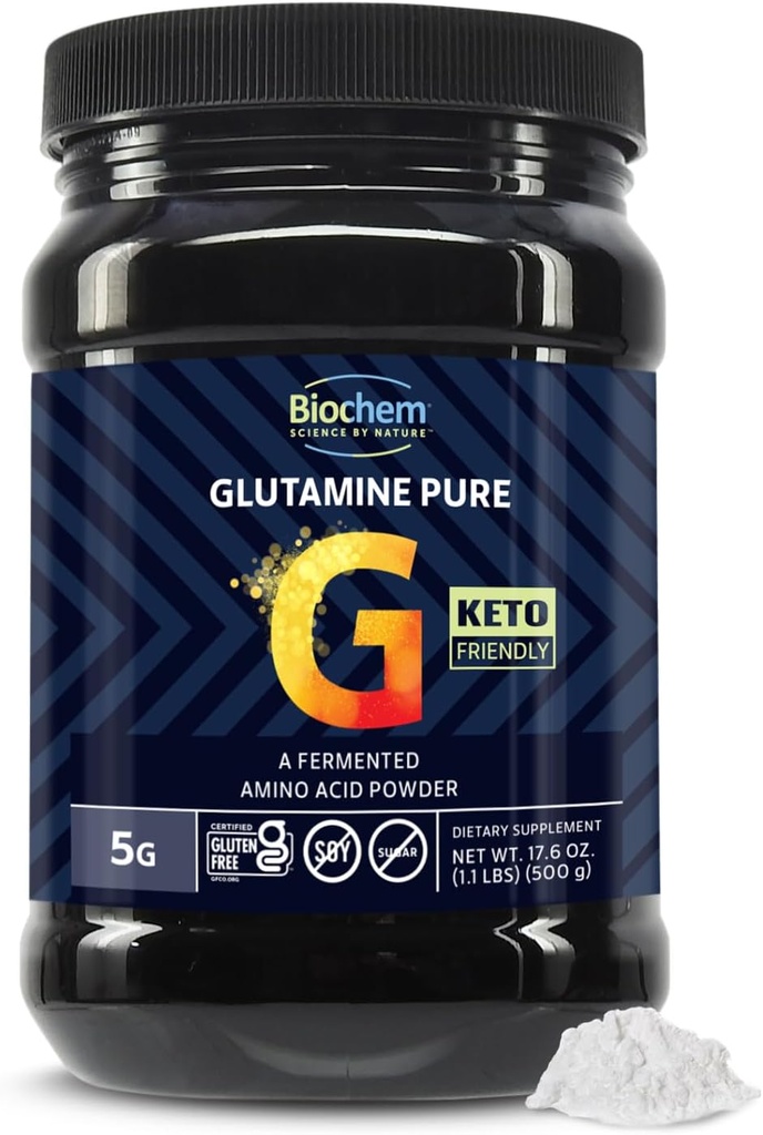 Biochem Glutamine Pure Powder - Farmazia-Grade L-Glutamine Post Workout Recoveryerako - Vegan, Gluten-Free, Keto - Muscle Tissue, Immune Health, Energia - 5g zerbitzatu bakoitzeko, 17,6 oz