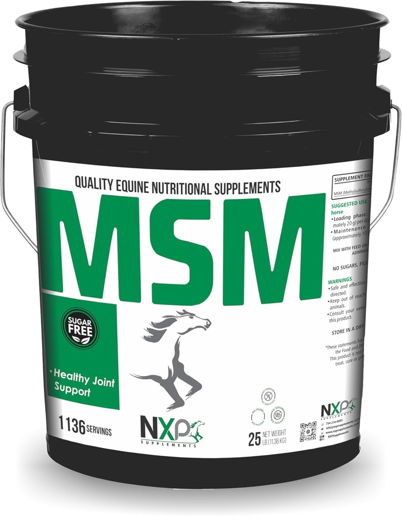 MSM (Methylsulfonymetana) - Horse Joint Health, Comfort, Mobility & Supplemen Kuda - 25 lb (1136 Servis)