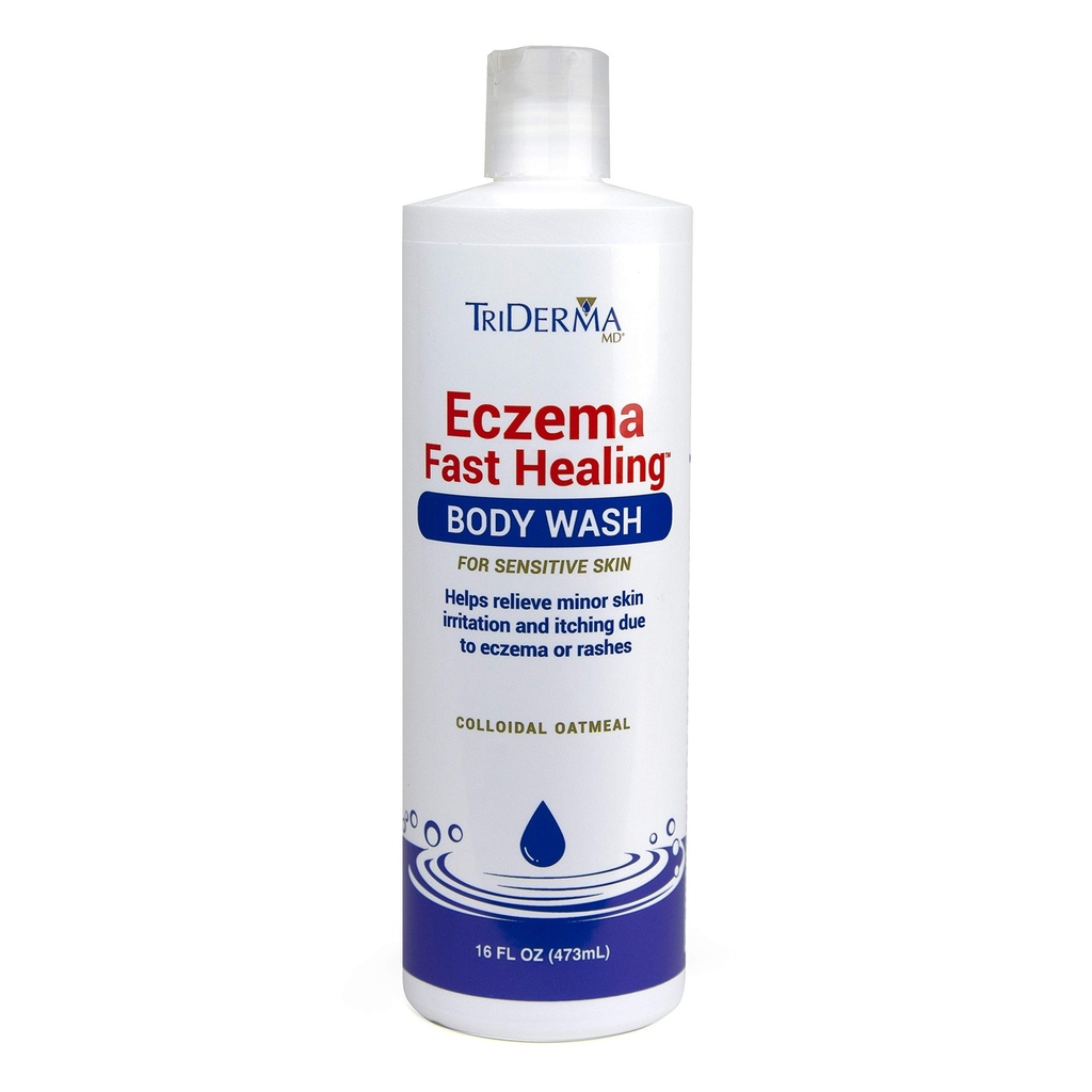 TriDerma Eczema Body Wash for Sensitive Skin – Gentle Cleanser for Dry, Itchy Skin with Colloidal Oatmeal & Aloe, Steroid-Free Moisturizing Wash, Fragrance-Free, 16 oz