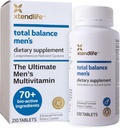 Equilíbrio total da Xtendlife Multivitamina masculina para a Saúde Imune, Coração, Digestiva e Celular - Apoio Diário - 70+ Nutrientes e Minerais - Fonte de 30 dias