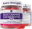 Glucosamine Chondroitin Gummies, Suikervrij Glucosamine Chondroitin MSM Supplement, Extra sterkte met Boswellia Kurkuma, Gehydrolyseerd Collageen & Hyaluronzuur, Botgezondheid voor mannen & vrouwen, 120 Ct