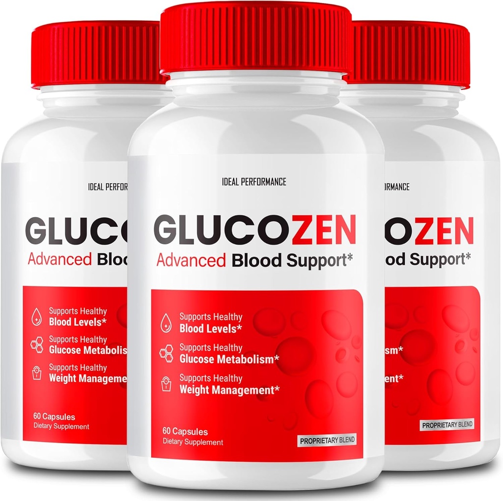 cápsulas de glucozen, pílulas de suplementos de apoio de glucozen - máxima forza, cápsulas de saúde e benestar de Glucozen, pílulas de fórmula natural de gluco Zen, revisións de cápsulas de saúde (3 Pack)