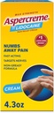 Aspercreme Lidocaine Pain Relief Cream Soothes Aggravated Nerves, Numbing Topical Analgesic with Max-Strength 4% Lidocaine & Moisturizing Aloe, 4.3 Oz.