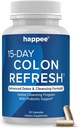 Happee Colon Cleanser & Detox za hujšanje podpora - 15 dan Colon Cleanse tablete & Gut podpora Probiotiki Moški Ženske - hitro naravne Laksative Zaprtje