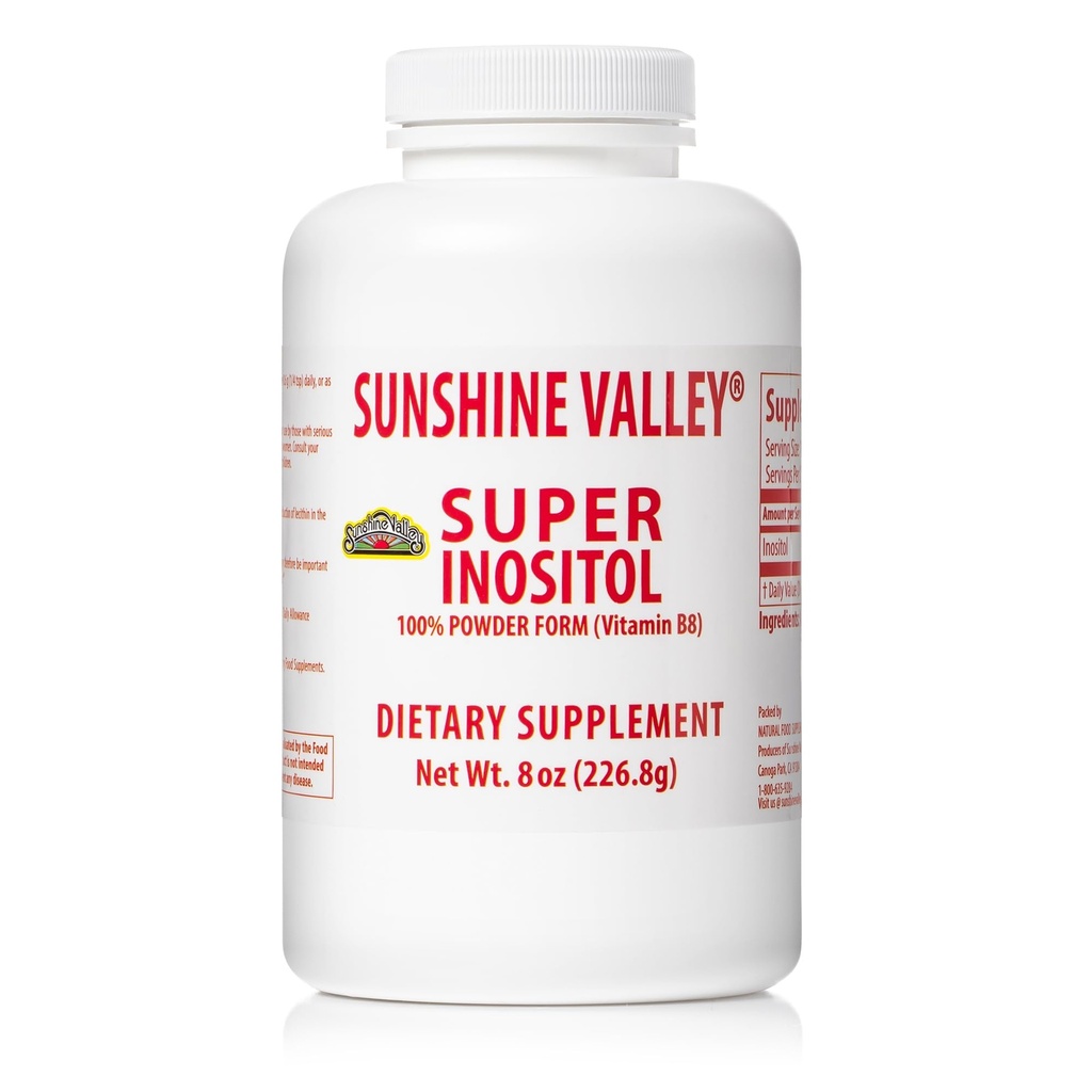 Sunshine Valley® Super Inositol Powder – Dietary Supplement, Wellness & Healthy Lifestyle – Unflavored Powder – 8 oz
