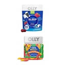 OLLY Kids Sleep Gummy, Melatonin, L Theanine, Chamomile, 60 Count and Kids Multivitamin Gummy Worms, Vitamins A C D E Bs Zinc, 70 Count