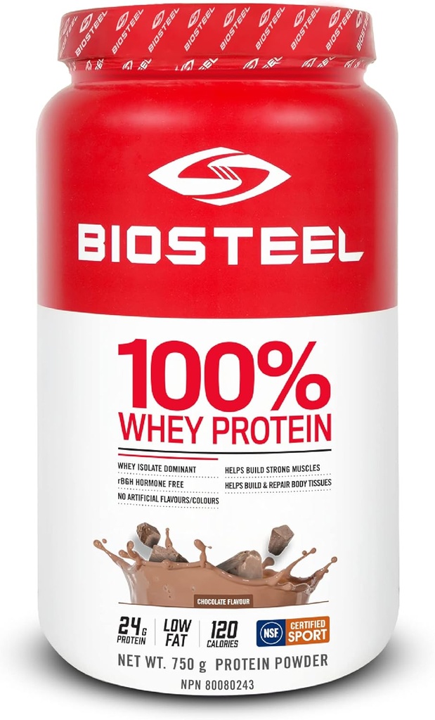 BioSteel Sports 100% Whey Білок Порошок добавка, RBGH Hormone Free & Non-GMO Пост Тренування Формула, Шоколад, 25 Сервінги, 25,5 Ounces