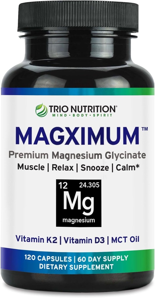 Trio Directy Magnesium Glysitane, วิตามิน D3, วิตามิน K2 และ เอ็มพีซีซีซียู (Medleted Magnesium Supplement). ใจเย็น, ผ่อนคลาย, และรีรีเซชัน (Receptiony). พักผ่อนให้สบายและเริ่มวันของคุณกับ Magxidum.